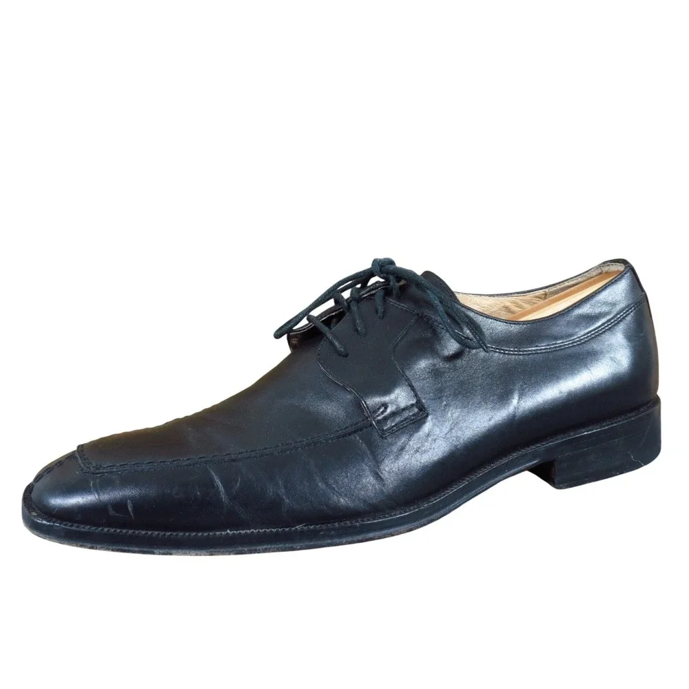 Johnston‎ & Murphy 15-0185 Men Casual Oxford Shoe Size 9.5 Dress Black Leather